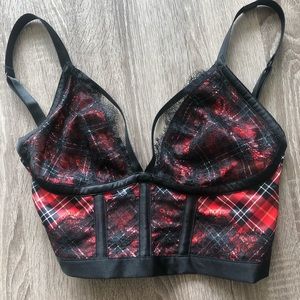 Plaid New VS Corset bodice bustier L